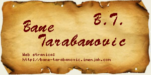 Bane Tarabanović vizit kartica